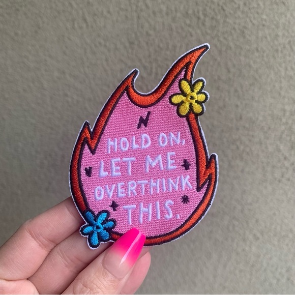 “Hold On Let Me Overthink This” Embroidery Iron on Patch, ADHD, Mental Health - Picture 4 of 5